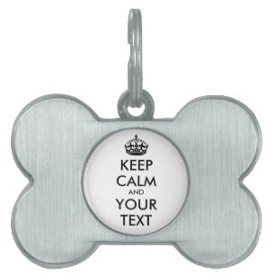 Placa Para Mascotas MANTENER CALMA Y TU TEXTO - negro
