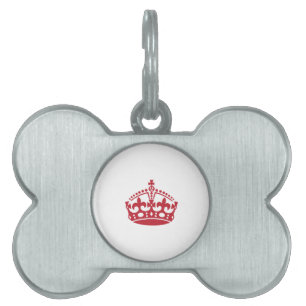 Placa Para Mascotas Mantener la corona roja de victoria tranquila