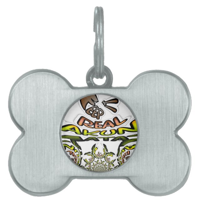 Placa Para Mascotas Manténgalo Real: Impresión/Gráfico de arte Kaleido (Frente)