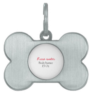 Placa Para Mascotas Mantequilla corporal de rosa añadir texto nombre p