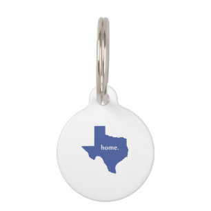 Placa Para Mascotas Mapa casero del estado de la silueta de Tejas