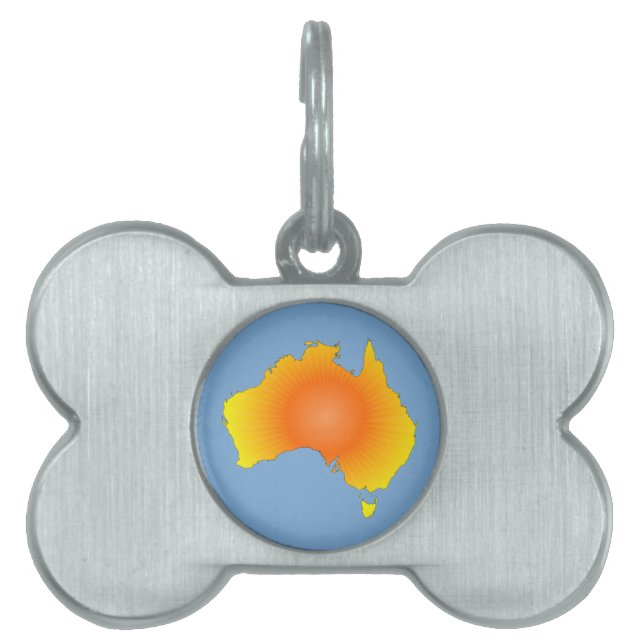 Placa Para Mascotas Mapa de Sunny Australia (Frente)