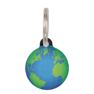 Placa Para Mascotas Mapa mundial del planeta