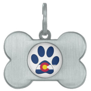 Placa Para Mascotas Marca Colorado pata impresión óseo mascota etiqu