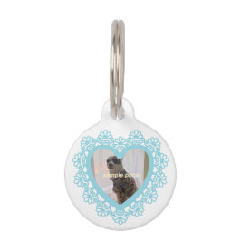 Placa Para Mascotas Marco de encaje del corazón de Dingus