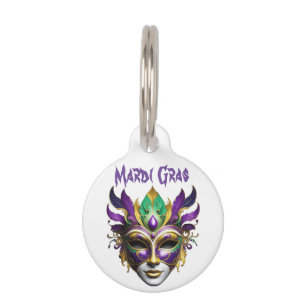 Placa Para Mascotas Mardi Gras Mask Thunder_Cove