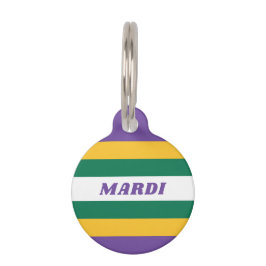 PLACA PARA MASCOTAS MARDI GRAS STRIPE
