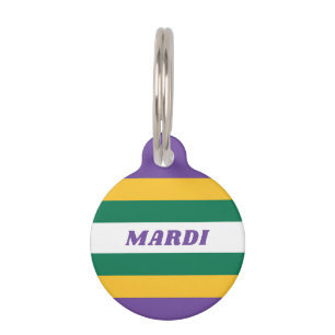 PLACA PARA MASCOTAS MARDI GRAS STRIPE
