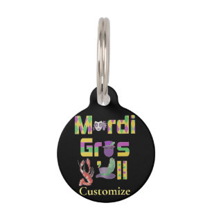 Placa Para Mascotas Mardi Gras Y'all Thunder_Cove