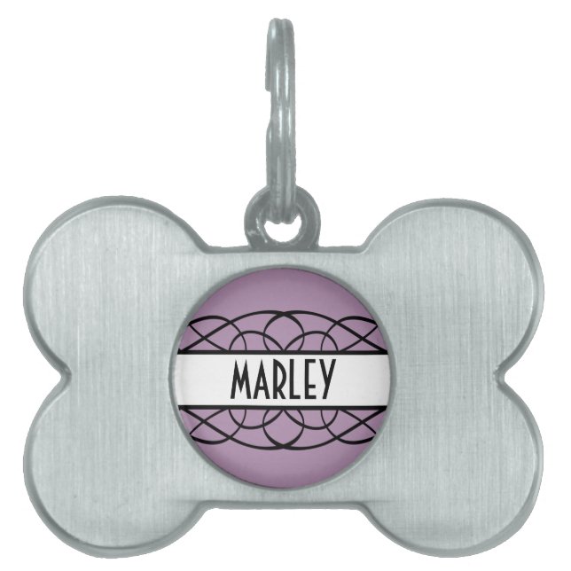Placa Para Mascotas Marfil Deco Florece (Frente)