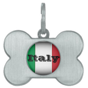 Placa Para Mascotas Margen oscuro de la bandera de Italia