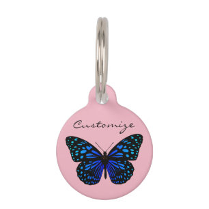 Placa Para Mascotas Mariposa azul Thunder_Cove