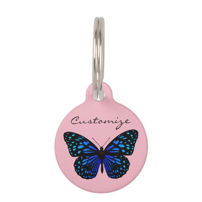 Placa Para Mascotas Mariposa azul Thunder_Cove (Anverso)