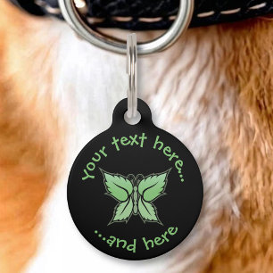Placa Para Mascotas Mariposa de Menta