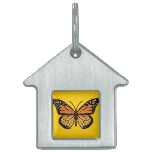 Placa Para Mascotas Mariposa de monarca