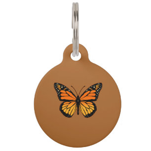 Placa Para Mascotas Mariposa de monarca en tierra de Siena