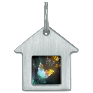 Placa Para Mascotas Mariposa luminosa y mariposas nocturnas