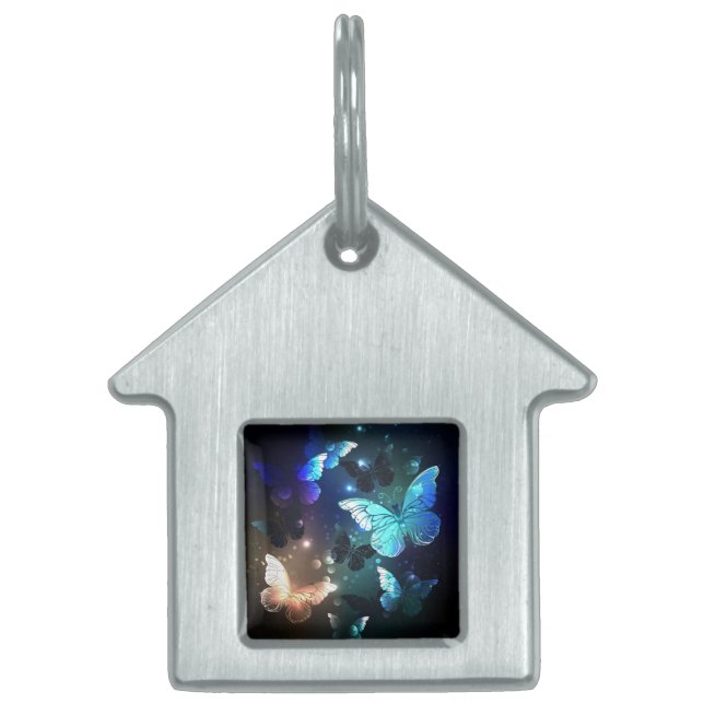 Placa Para Mascotas Mariposa nocturna fluida (Frente)