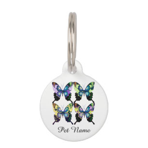 Placa Para Mascotas Mariposas Elegantes De Estilo Moderno Popular