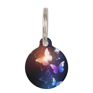 Placa Para Mascotas Mariposas nocturnas brillantes