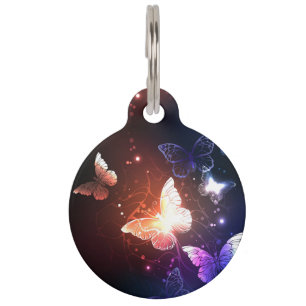Placa Para Mascotas Mariposas nocturnas brillantes