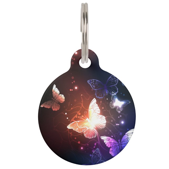 Placa Para Mascotas Mariposas nocturnas brillantes (Anverso)