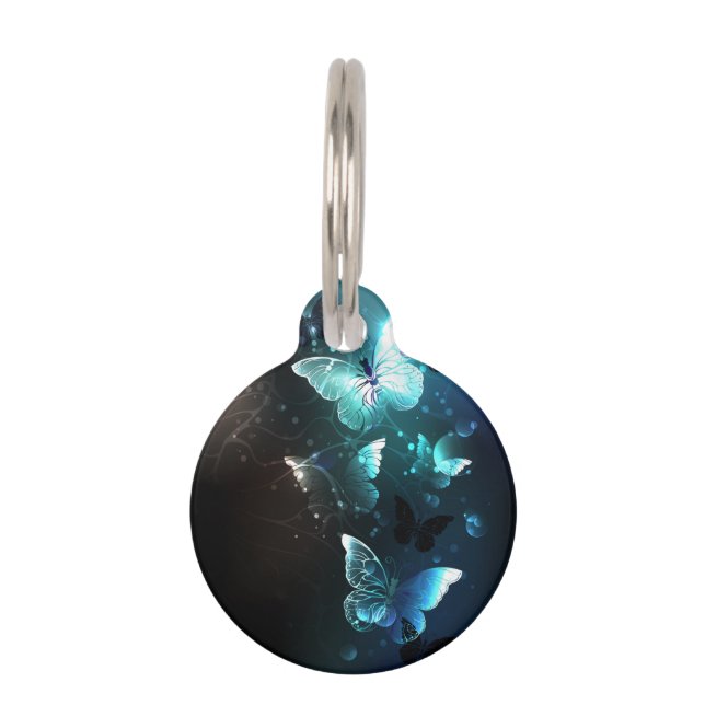 Placa Para Mascotas Mariposas nocturnas de menta (Anverso)