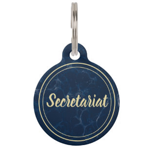Placa Para Mascotas Mármol azul de la Marina de personalizable + Halte