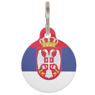 Placa Para Mascotas Mármol de Bandera de Serbia