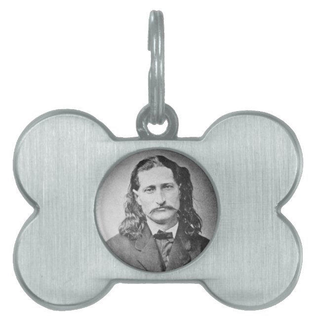 Placa Para Mascotas Marshal Wild Bill Hickok Antiguo Cañero Occidental (Frente)