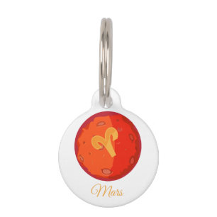 Placa Para Mascotas Marte