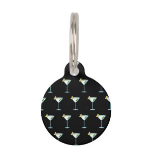 Placa Para Mascotas Martini Amantes del Alcohol De Cristal Cóctel
