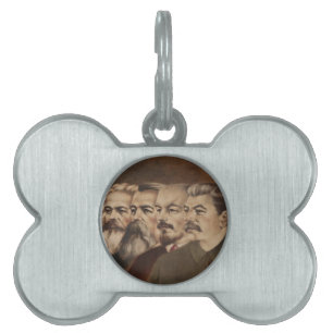 Placa Para Mascotas Marx, Engels, Lenin, y Stalin