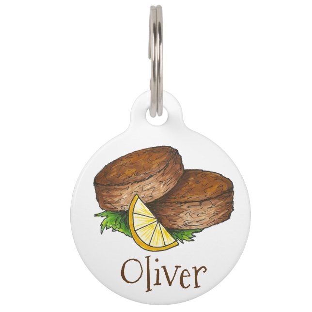 Placa Para Mascotas Maryland Crab Crabcakes Crabcakes Crab Foodie Dog  (Anverso)