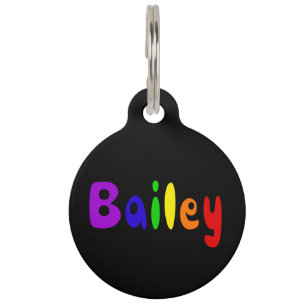 Placa Para Mascotas Mascota Cute Bailey Nombre Cartas de Graffiti Arco