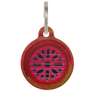 Placa Para Mascotas mascota de diseño octogonal rojo