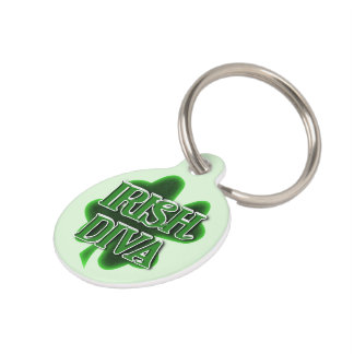 Placa Para Mascotas Mascota de Diva Irlandesa de Four Leaf Clover