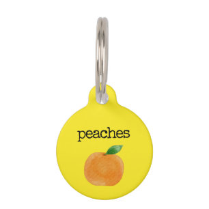 Placa Para Mascotas Mascota de melocotones amarillos