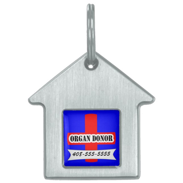 Placa Para Mascotas Mascota de plantilla de nombre de Mascota de donan (Frente)