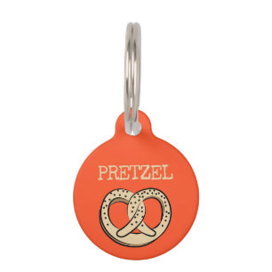 Placa Para Mascotas Mascota de Pretzel Naranja