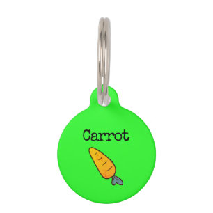 Placa Para Mascotas Mascota de zanahoria vegetal verde neón