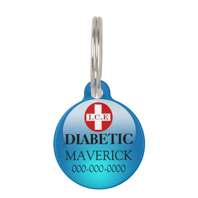 Placa Para Mascotas Mascota diabético animal propietario de DIY detall (Anverso)