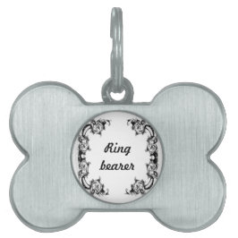 Placa Para Mascotas mascota etiqueta hueso portador de anillo floral