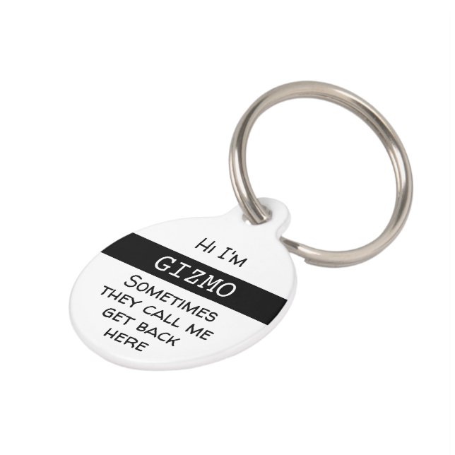 Placa Para Mascotas Mascota Funny, Personalizar (Lateral)