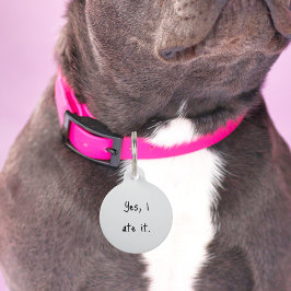 Placa Para Mascotas Mascota Gato de perro ‘Sí, me lo comí’ Personaliza