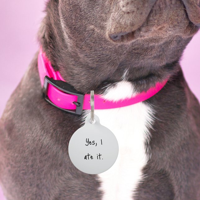 Placa Para Mascotas Mascota Gato de perro ‘Sí, me lo comí’ Personaliza (Subido por el creador)