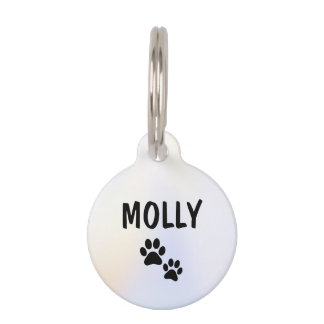Placa Para Mascotas Mascota holográfica Perro Gato Pata (Molly)