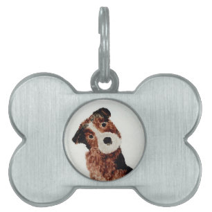 Placa Para Mascotas Mascota lindo pintando perro terrorífico