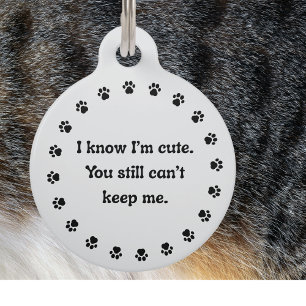 Placa Para Mascotas Mascota Perro Gato Divertido Humor Personalizar ID