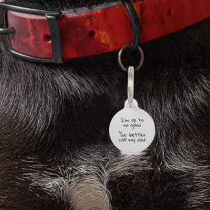 Placa Para Mascotas Mascota Perro Gato Divertido Humor Personalizar ID